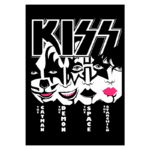 Capa com os rostos dos integrantes da banda KISS, destacando os personagens "The Catman", "The Demon", "The Space" e "The Starchild", com um fundo preto e a logomarca da banda em destaque. Ideal para fãs de rock e cultura pop.
