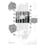 Imagem artística abstrata com a frase "Distressed Feeling". Apresenta elementos gráficos como cubos, uma representação de planeta e linhas verticais, simbolizando emoções e a sensação de estresse. Design moderno em tons de preto e branco.