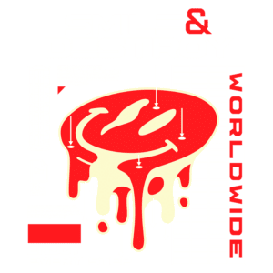 Imagem com a frase "Smile & Destroy" e elementos gráficos coloridos, destacando a importância de escolher uma vida feliz. Contém mensagens sobre viver com alegria, sonhar e aproveitar cada passo da jornada. Design moderno e vibrante, ideal para inspirar positividade.