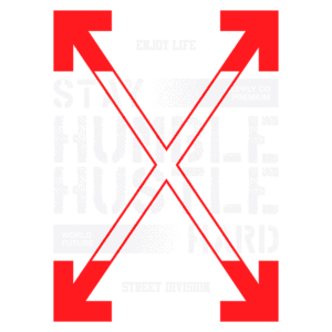 Design gráfico com a frase "Stay Humble Hustle Hard" em destaque, acompanhada de mensagens motivacionais como "Enjoy Life" e "World Future", representando uma estética urbana e de determinação. Ideal para produtos de moda streetwear e inspirações de estilo de vida.