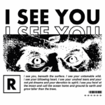 Texto alternativo: Imagem com fundo verde e texto em preto que expressa uma mensagem poética sobre empatia e conexão. O design inclui olhos expressivos e a letra "R" em destaque, simbolizando a profundidade emocional e a busca por compreensão.