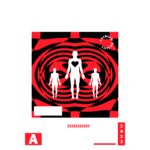 Design gráfico de vestuário streetwear com o tema "ILUSÃO", apresentando silhuetas humanas em um fundo vermelho e preto com padrões ondulados. O design destaca a qualidade premium e o estilo urbano, incorporando elementos de arte contemporânea. Ideal para promover moda urbana em 2023.