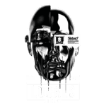 Imagem de arte gráfica com um rosto humano estilizado em preto e branco, apresentando um design futurista. Inclui o texto "LOCALS ONLY" em destaque, a data "24.09.1989" e "CALIFORNIA". O logo da marca "Sixtwo+" está presente, indicando que se trata de uma edição limitada de vestuário autêntico.