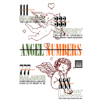 Imagem ilustrativa sobre números angelicais, destacando significados como manifestação (111), energia (999), equilíbrio (777) e sorte (888), com gráficos e ilustrações de anjos.