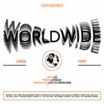 Design gráfico de camiseta com a palavra "WORLDWIDE" em destaque, acompanhada de um globo terrestre e informações sobre a marca, incluindo "SINCE 1989" e "NEW STYLE PREMIUM DIVISION". A arte destaca a atratividade da camiseta, sugerindo que é irresistível e desejada por todos.