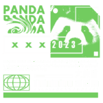 Imagem gráfica destacando o urso panda gigante, espécie endêmica da China, com design moderno e elementos de streetwear. O fundo verde e as letras em destaque enfatizam a aparência icônica do panda, caracterizado por seu pelo preto e branco.