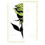 Imagem de uma rosa futurista com design geométrico, acompanhada de texto em destaque: "FUTURISTIC ROSE FLOWER". Estilo moderno e cores vibrantes, ideal para projetos criativos.