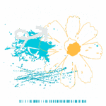 Design gráfico de uma camiseta de streetwear com a frase "POSITIVE MIND" em destaque, ilustrando uma flor branca e elementos gráficos como um globo e manchas de tinta, transmitindo uma mensagem de resiliência e positividade.