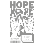Ilustração com as palavras "HOPE" em destaque, mãos estilizadas em posição de espera, e uma janela de alerta com a mensagem "Ninguém se importa com você". A arte combina elementos gráficos que evocam sentimentos de esperança e desilusão.