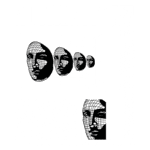 Imagem com design gráfico moderno apresentando rostos estilizados em uma perspectiva tridimensional, com a palavra "AUTHENTIC" em destaque. O fundo apresenta uma grade 3D, e há elementos textuais que exploram a ideia de perspectiva. Ideal para promoção de moda streetwear.