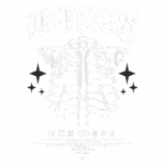 Design gráfico com a palavra "BONES" em destaque, ilustrando uma estrutura esquelética com estrelas ao redor, representando a temática de streetwear e cultura urbana.