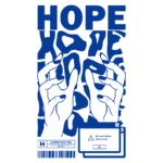 Imagem com as palavras "HOPE" em destaque, mãos estilizadas em posição de espera, e elementos gráficos que representam uma mensagem de esperança, contrastando com uma janela de erro que diz "Ninguém se importa com você". Ideal para campanhas de conscientização e arte digital.