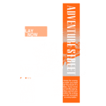 Imagem com design gráfico urbano apresentando a frase "Adventure Street" e o lema "Play now or never". Inclui elementos visuais relacionados ao skate, com uma estética vibrante e moderna. Ideal para promover eventos de skate e cultura urbana.