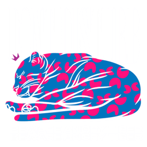 Imagem estilizada de um tigre deitado em cores vibrantes, com o texto "DONT DISTURB" e "BEWARE ANGRY TIGER" em destaque. Ideal para transmitir uma mensagem de alerta e criatividade.