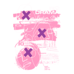Design gráfico com rostos estilizados em traços finos, sobre fundo rosa. Texto em destaque: "NO DRAMA Fashion Style" e "de REALITY". Elementos gráficos incluem marcas de 'X' em cores contrastantes, refletindo uma estética moderna e minimalista.