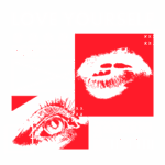 Imagem com fundo verde e elementos gráficos em vermelho e branco, incluindo texturas de lábios e olhos. Mensagens inspiradoras sobre inclusão e amor, destacando que todas as pessoas, independentemente de suas dificuldades, podem experimentar e expressar amor. Ideal para temas de espiritualidade e autoaceitação.