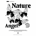 Design gráfico com o texto "Nature Angel" em destaque, acompanhado de ilustrações de borboletas. O design transmite uma mensagem sobre a beleza da vida e a importância de aproveitar cada dia. Ideal para roupas de streetwear, enfatizando qualidade premium e autenticidade.