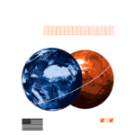 Imagem ilustrativa de um design gráfico com os planetas Terra e Marte, acompanhados do texto "O mundo está cheio de mistérios não resolvidos", destacando a temática espacial. O fundo verde e os elementos visuais atraentes promovem a curiosidade sobre o universo.