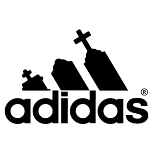 Logotipo da Adidas com três listras estilizadas e cruzes, simbolizando inovação e estilo no universo da moda esportiva.