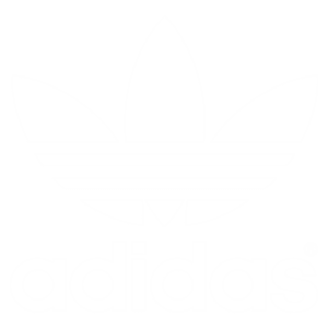 Logotipo da Adidas com as três folhas icônicas e o nome da marca em letras minúsculas, representando estilo e desporto.