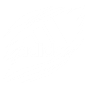 Logotipo da Adidas com efeito de rasgo, destacando o design icônico das três listras e a tipografia da marca. Ideal para uso em conteúdo relacionado a moda esportiva e estilo de vida ativo.
