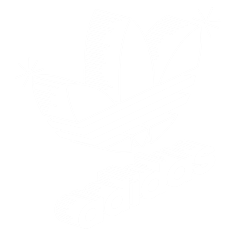 Logotipo da Adidas, apresentando o icônico símbolo com três folhas e listras em fundo branco. Ideal para design esportivo e moda urbana.