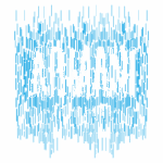 Logotipo da marca Armani Exchange, com fundo em azul e elementos verticais que representam movimento e modernidade. Ideal para temas de moda e estilo contemporâneo.