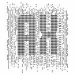 Logotipo da Armani Exchange em estilo moderno, formado por pontos pretos criando a sigla "AX" com o nome da marca ao lado.