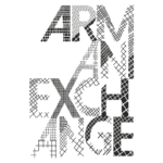 Texto em destaque "ARMAN EXCHANGE" com diferentes tipos de texturas e padrões, ideal para conteúdo relacionado a moda, design gráfico ou branding.