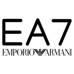 Logotipo da marca Emporio Armani, destacando as letras "EA7" em estilo moderno e elegante, com a icônica águia representando a identidade da marca.