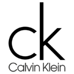 Logotipo da Calvin Klein, apresentando as letras "ck" em um design moderno e minimalista, em preto sobre fundo transparente.