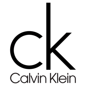 Logotipo da marca Calvin Klein com as iniciais "ck" representadas em design minimalista e moderno.