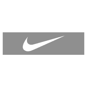 Logotipo da Nike em fundo preto, apresentando o icônico símbolo "Swoosh" na cor verde.