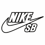 Logotipo da Nike SB, representando a divisão de skate da marca Nike, com o famoso símbolo de swoosh e tipografia bold.