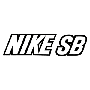Logotipo da Nike SB, representando a linha de produtos voltada para skate da marca Nike. Ideal para artigos sobre moda de skate e equipamentos esportivos.