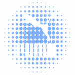 Logotipo da Puma com um puma saltando em um fundo de pontos azuis, destacando a marca esportiva e sua identidade visual moderna.