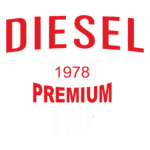 Logotipo da marca Diesel com destaque para "Premium" e o ano 1978, representando a herança e qualidade da marca.