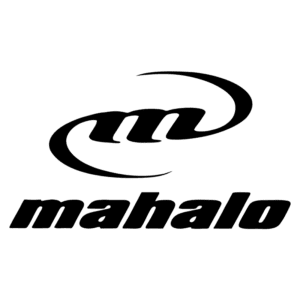Logotipo da marca Mahalo, caracterizado por um design moderno e estilizado, com a letra 'm' em destaque e o nome 'mahalo' escrito embaixo, ideal para representar produtos e serviços de qualidade.