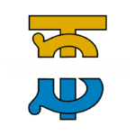 Logotipo colorido da marca Burberry, apresentando um design moderno com letras estilizadas em amarelo e azul, destacando o nome "Burberry" em letras brancas.