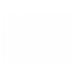 Texto alternativo: Design gráfico com a palavra "CHAMPION" repetida em letras grandes e brancas contra um fundo transparente, ideal para produtos de moda esportiva e acessórios.