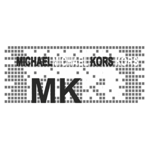 Logo da marca Michael Kors com as letras "MK" em destaque, representando estilo e elegância na moda.