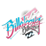 Logotipo da marca Billabong com elementos gráficos coloridos e design moderno, destacando a cultura do surf e estilo de vida praiano.