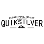 Logotipo da Quiksilver, original surf company, destacando a conexão com o surf e a cultura de ondas.