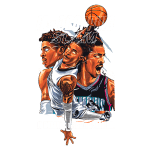 Ilustração do jogador de basquete Ja Morant fazendo uma enterrada impressionante, com destaque para suas habilidades em quadra. O design traz energia e emoção, destacando a frase "JA w DROPPING SLAM" e enfatizando o impacto do jogador na liga. Ideal para fãs de basquete e cultura esportiva.