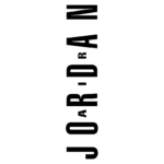 Logo da marca Jordan, destacando o nome "JORDAN" em letras maiúsculas, com uma estética moderna e minimalista. Ideal para representações de moda e cultura urbana.