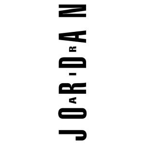 Logo da marca Jordan, destacando o nome "JORDAN" em letras maiúsculas, com uma estética moderna e minimalista. Ideal para representações de moda e cultura urbana.