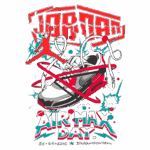 Design gráfico comemorativo do Air Max Day, com uma ilustração de um tênis Air Jordan e elementos coloridos, datado de 26 de março de 2016, em Braamfontein.