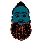 Ilustração de um homem com barba volumosa, expressando a mensagem "Fear the Beard". Design em cores vibrantes, destacando o rosto e a barba. Ideal para temas de estilo e cuidados com a barba.