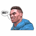 Ilustração de um homem com expressão de confusão, vestido com um moletom azul, acompanhada da fala "WHAT!?", transmitindo surpresa ou incredulidade.