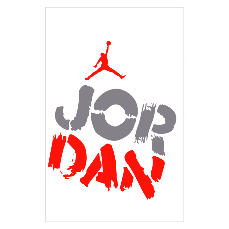 Imagem com o logotipo da marca Air Jordan, destacando as palavras "AIR JORDAN" em diferentes cores e estilos, refletindo a identidade visual da cultura do basquete e streetwear.